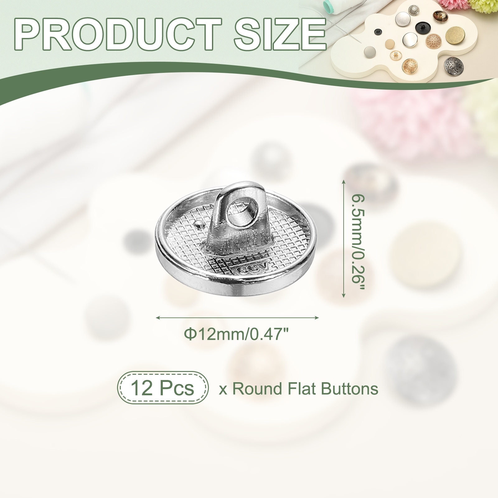 Metal Round Flat Buttons, Alloy Shank Round Shaped Sewing Buttons - Fitting for (Men - Women - Coat)