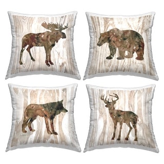 Stupell Woodland Animal Silhouette Moose Deer Bear Wolf Decorative 