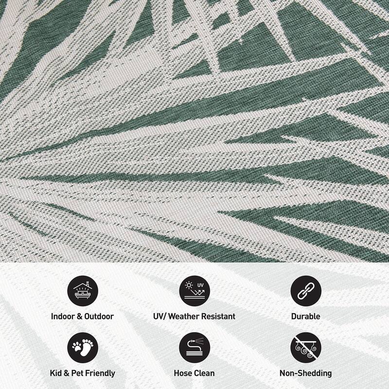 World Rug Gallery Tropical Nature Inspired Indoor/Outdoor Area Rug