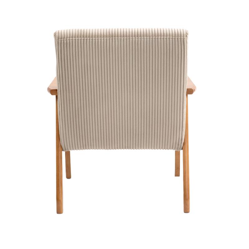 Corduroy Accent Chair,Solid Wood Armchair for Living Room