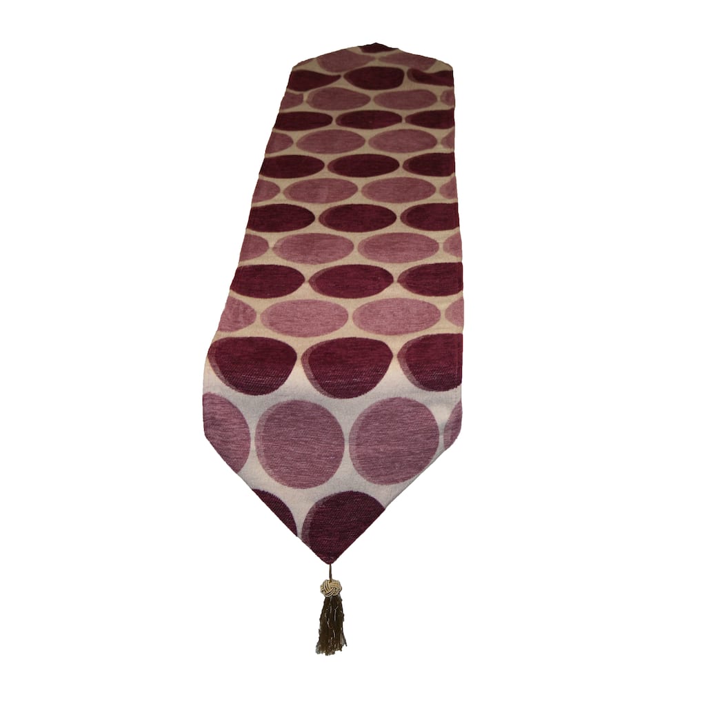 Violet Linen Deluxe Chenille Jacquard Circle's 13 Inch by 70 Inch, Decorative Table Runners