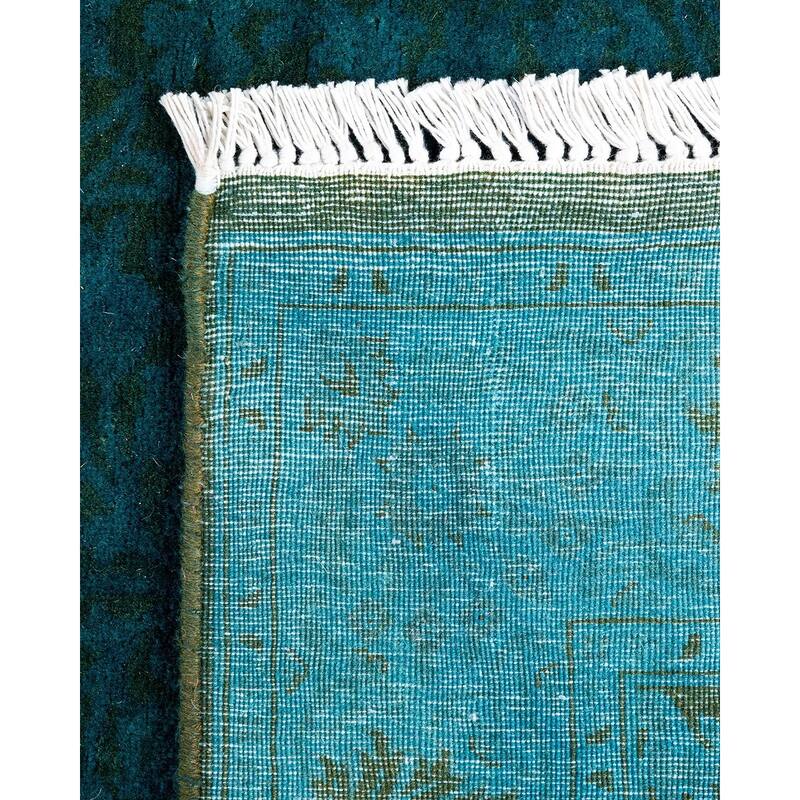 Fine Vibrance, One-of-a-Kind Hand-Knotted Runner Rug - Blue, 2' 8" x 4' 2" - 2' 8" x 4' 2"