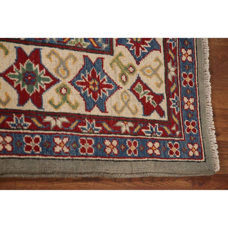 Kazak Area Rug Hand-Knotted Wool Carpet - 6'9" x 9'8"