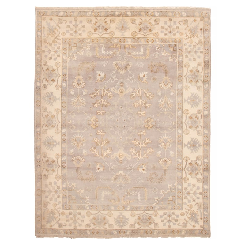 ECARPETGALLERY Hand-knotted Royal Oushak Light Grey Wool Rug - 8'11 x 11'11 - Light Grey - 8'11 x 11'11
