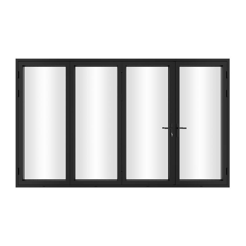 KaMic 120" x 80" 4-Panel Aluminum Patio Folding Door Right to Left-Outswing