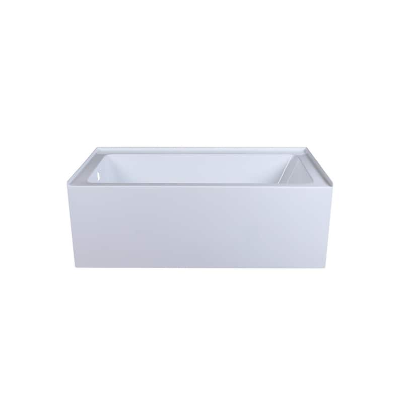Indigo Home Alcove Soaking Bathtub 32x60 inch Left Drain in Glossy White