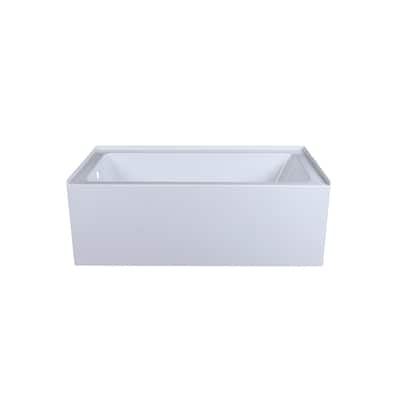 Indigo Home Alcove Soaking Bathtub 32x60 inch Left Drain in Glossy White