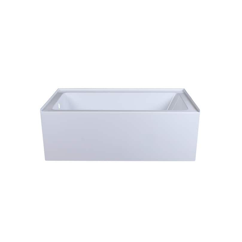 Indigo Home Alcove Soaking Bathtub 32x60 inch Left Drain in Glossy White