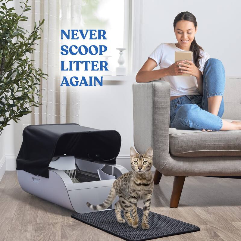 Anmytek Automatic Self Cleaning Cat Litter Box Smart Odor Control Battery Powered