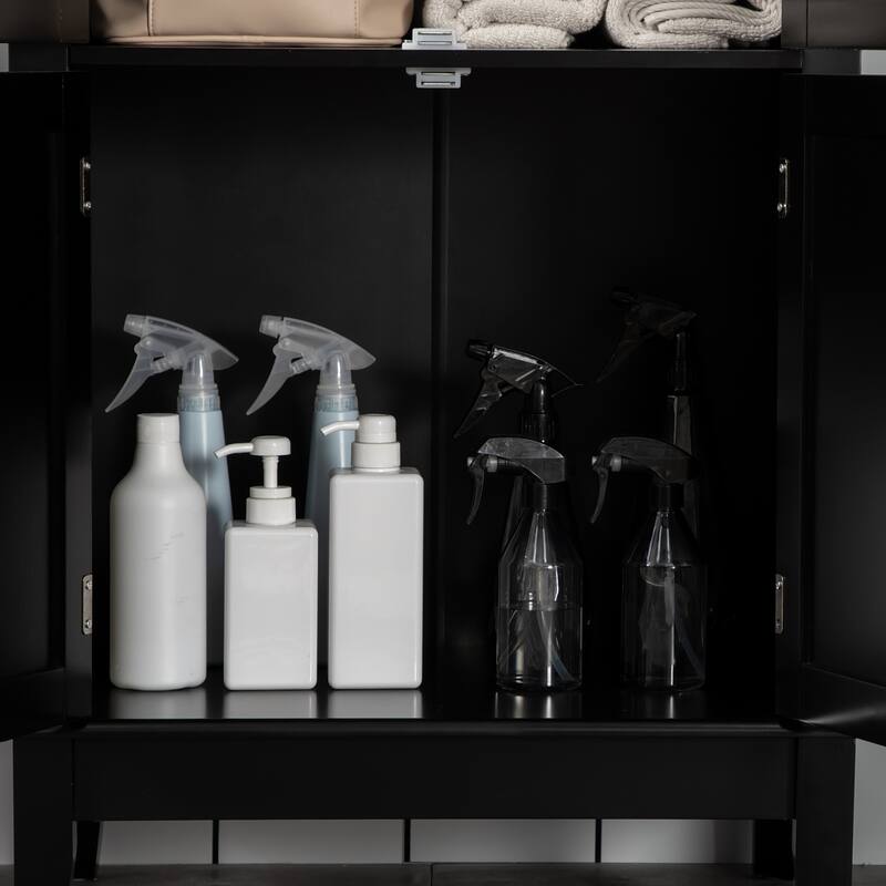 Kleankin Bathroom Floor Cabinet With 2 Storage Cabinets