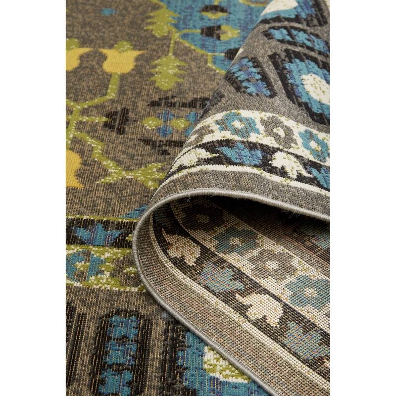 Hurst Medallion Vintage Style Transitional Kilim Area Rug