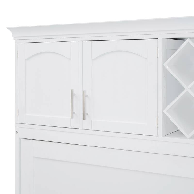 Queen Size Murphy Bed - Space-Saving Wall Bed Cabinet with Dual-Piston Mechanism, No Box Spring Needed