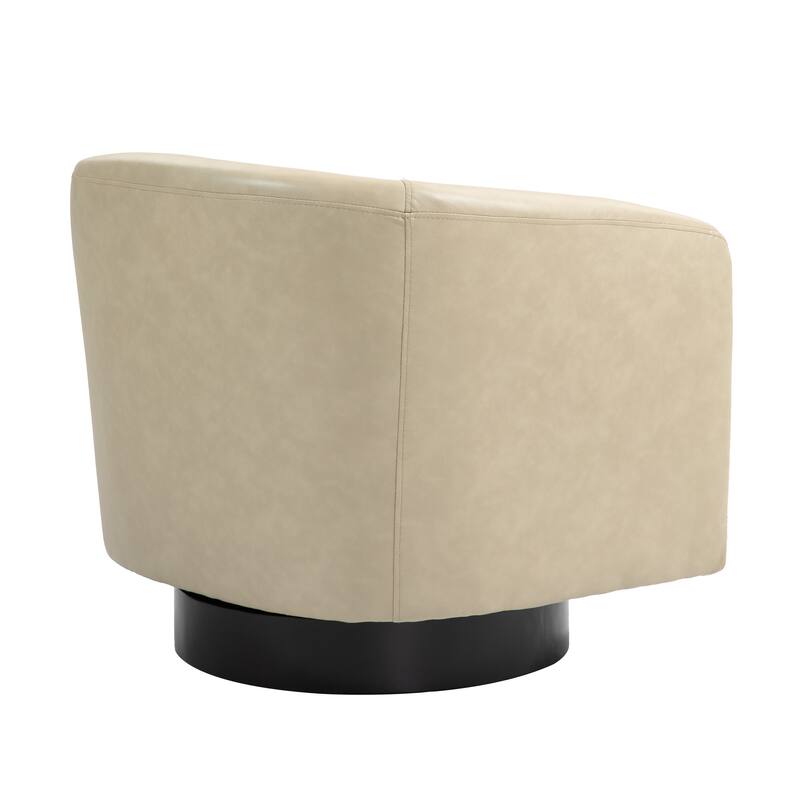 Round Barrel Armchair 360-Degree Swivel Accent Chairs