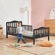 preview thumbnail 23 of 44, Costway Kids Toddler Wood Bed Bedroom Furniture w/ Guardrails - See Details
