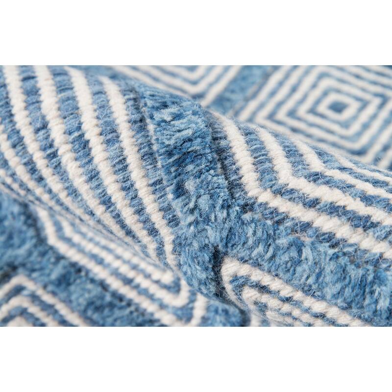 Erin Gates by Momeni Langdon Cambridge Hand Woven Wool Blue Area Rug