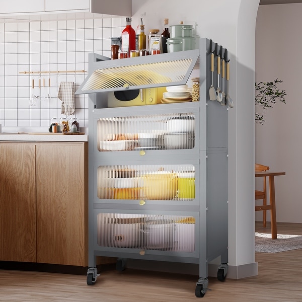 Innovaze 5 - Layer Steel Accent Cabinet with Door - Bed Bath