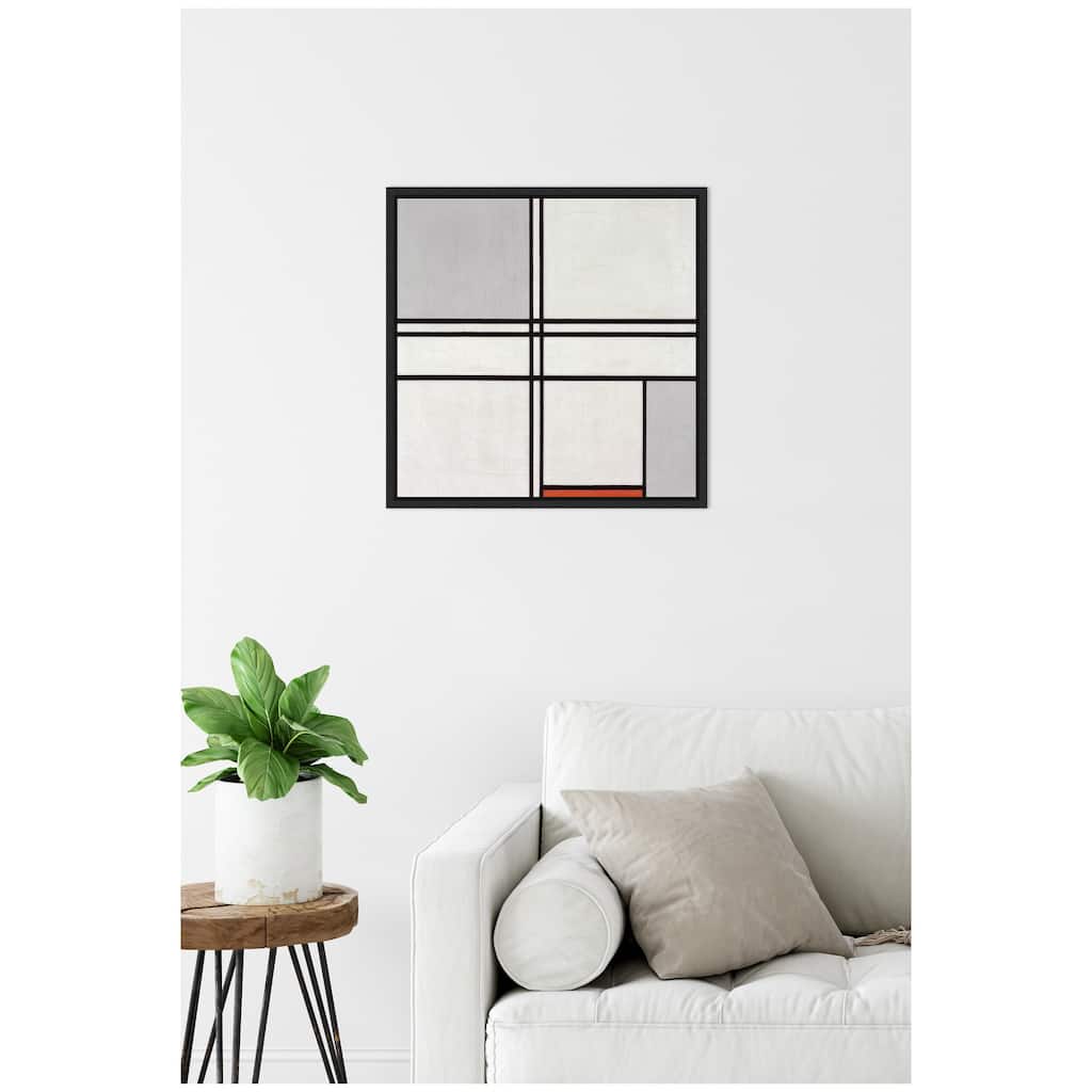 Kate and Laurel Sylvie Piet Mondrian Composition No 1 Gray Red 1935 Framed Canvas by The Art Institute of Chicago