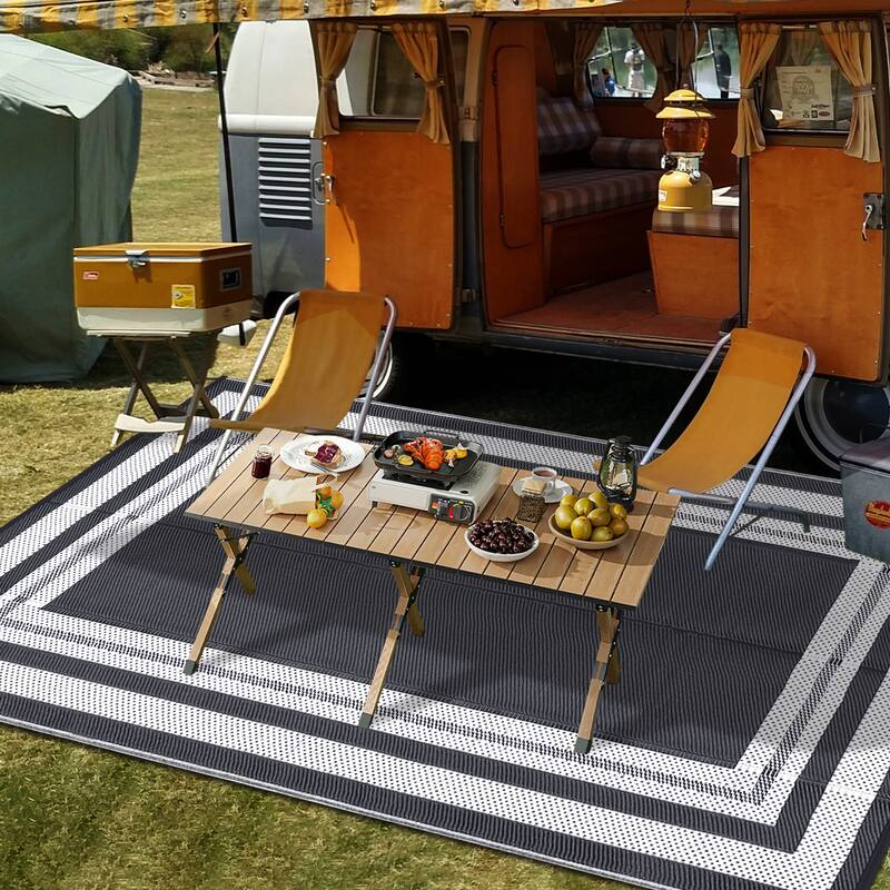 Outdoor Plastic Straw Rug Waterproof Outdoor Rug Reversible Plastic Camping Rugs for Patio Porch Deck Backyard