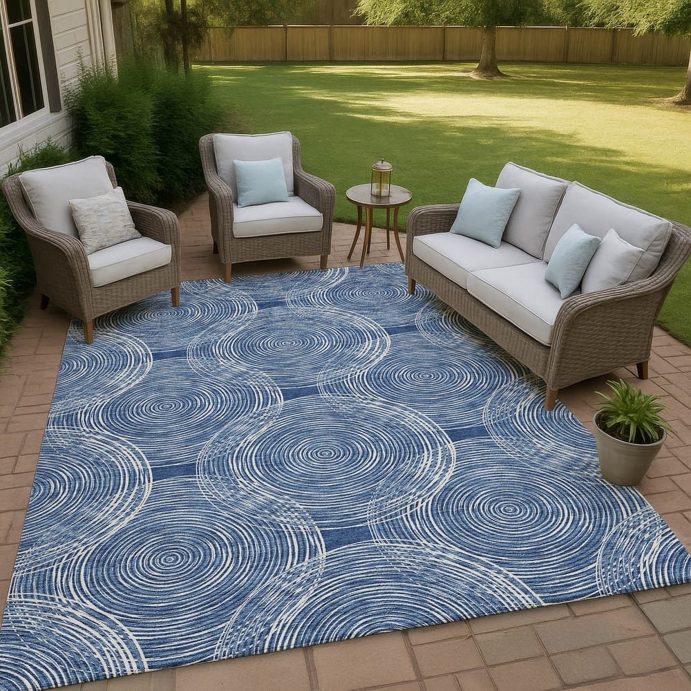 Machine Washable Indoor/ Outdoor Modern Pune Chantille Rug