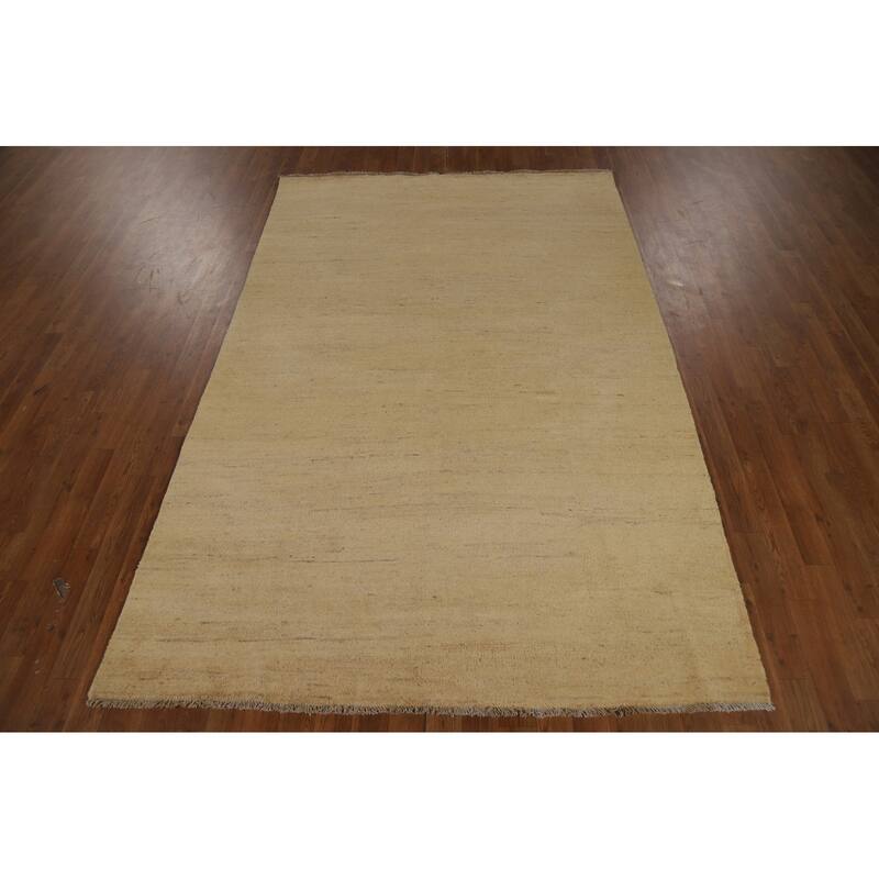Modern Gabbeh Oriental Square Area Rug Handmade Wool Carpet - 5'3" x 7'10"