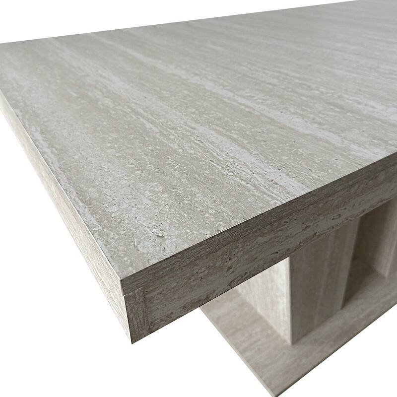 Wood Extendable Dining Table for 6-10 Person, Large Rectangle Expanding Dining Table with Black Double Pedestal Base