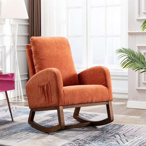 Living Room Comfortable Solid Wood Rocking Chair - Overstock - 34017553