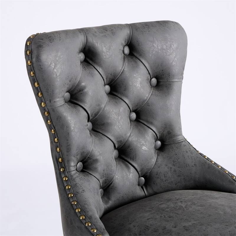Aged and Retro PU Swivel Barstools Adjusatble Seat Height,2 PCS