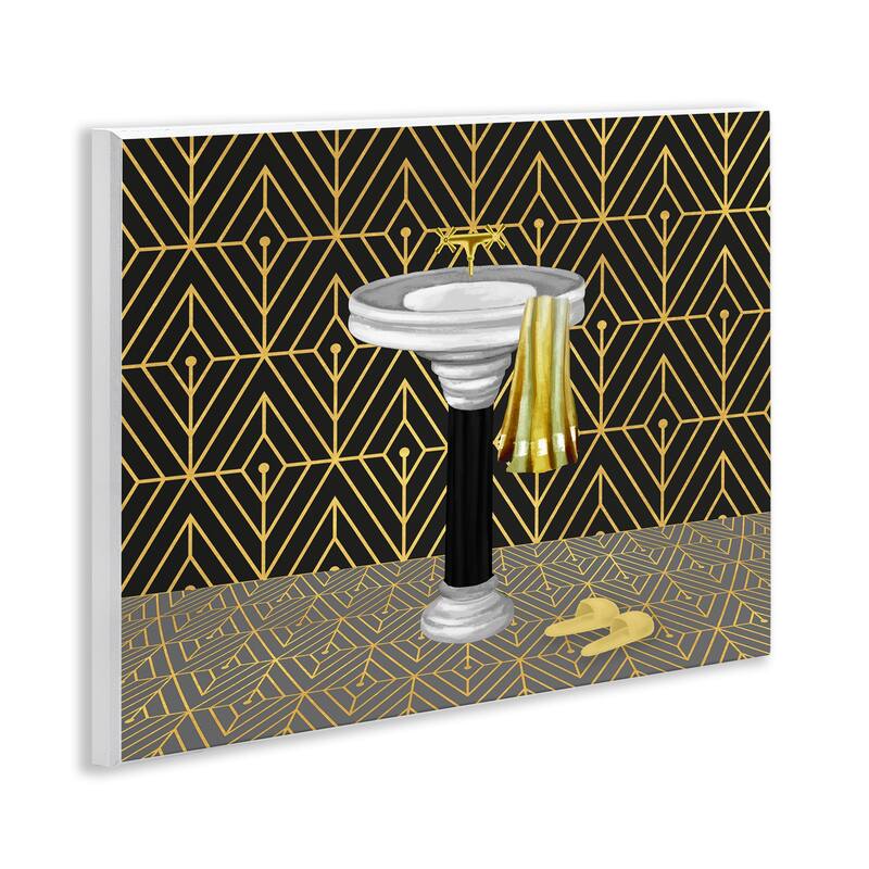 Stupell Deco Style Glam Bathroom Wall Plaque Art Design By Conrad Knutsen