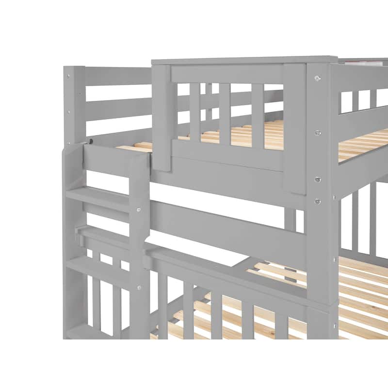 Taylor & Olive Trillium Tall Twin over Twin Bunk Bed, 2 Drawers