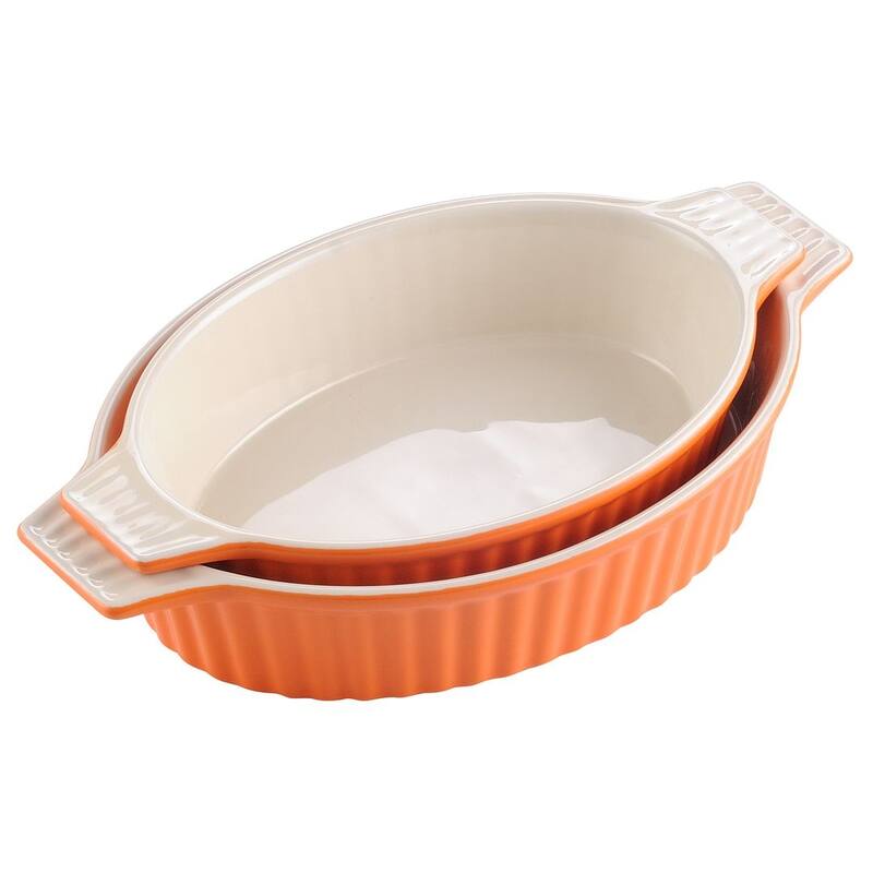MALACASA, Series Bake.Bake, Ceramic Oval Baking Dish Bakeware Set