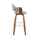 Daxton Mid-Century Swivel Bar Stool, Upholstered Counter Height Chair with Bentwood Legs
