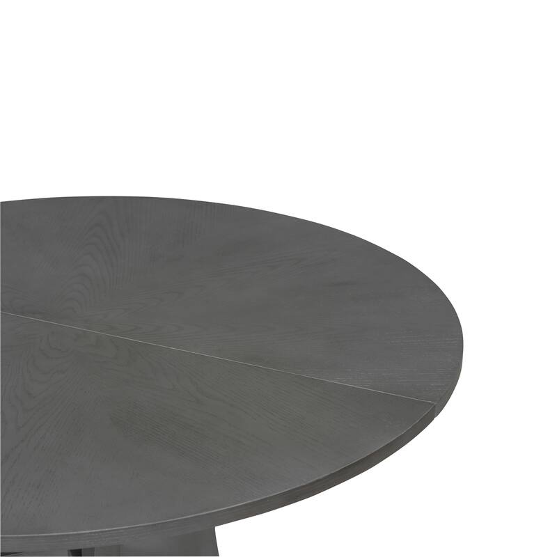 Oak Gray Round Dining Table 39.4" - Traditional Solid Wood Legs, Timeless Elegance, Ideal Focal Point for Family Gatherings