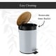 preview thumbnail 60 of 79, Stylish Trash Can with Bamboo Lid and Pedal, 2.5L Capacity - 9.2" H x 8" L x 8" W
