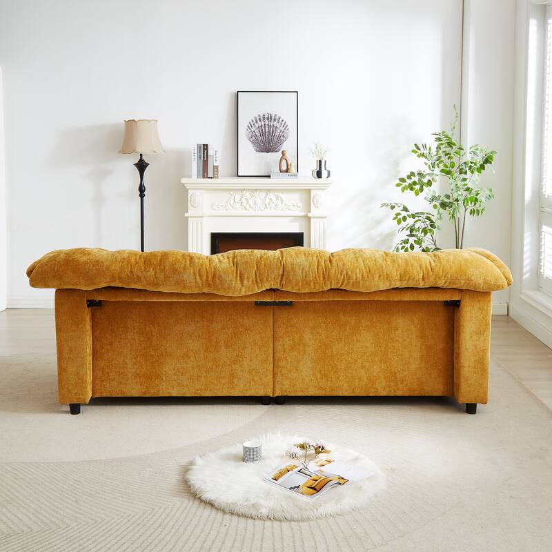 99.2" Fabric Modern Classic 3-Seater Sofa with Plush Cushions
