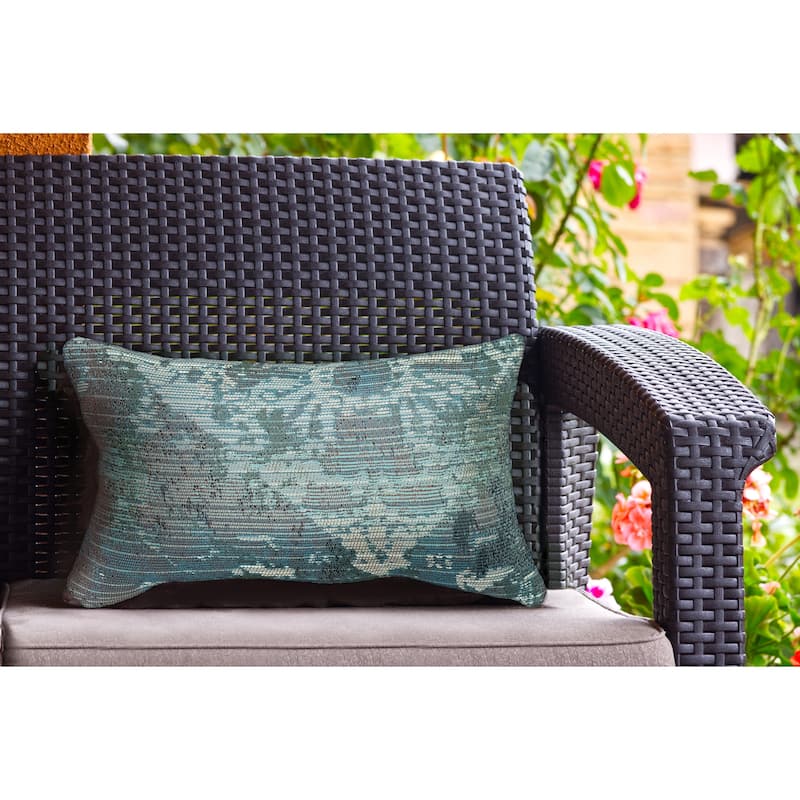 Liora Manne Marina Kermin Indoor/Outdoor Pillow Blue - Accent - 12" x 18" - Blue