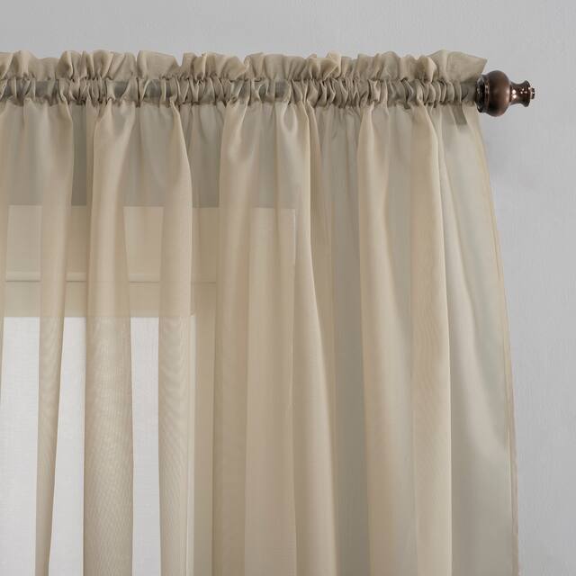 No. 918 Emily Voile Sheer Rod Pocket Curtain Panel, Single Panel