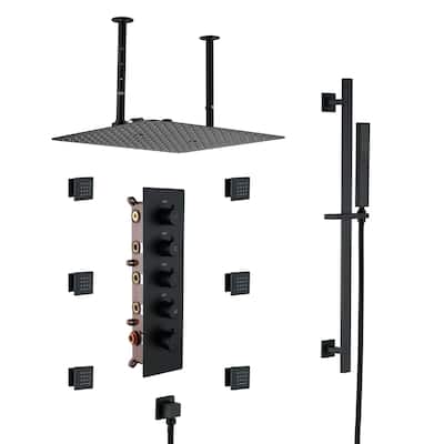 16 Inch Shower Faucet Thermostatic Shower System with Slide Bar