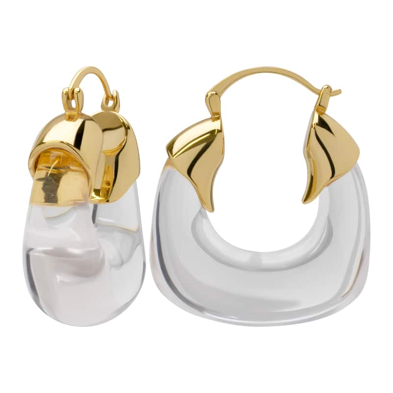 Victoria Townsend Gold Plated Chucky Resin Hoop Earring