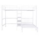 preview thumbnail 28 of 31, Full Over Twin Metal Bunk Bed with Built-in Desk, Shelves and Ladder