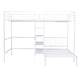 preview thumbnail 11 of 14, Full Over Twin Metal Bunk Bed with Built-in Desk and Shelves,Minimalist Design