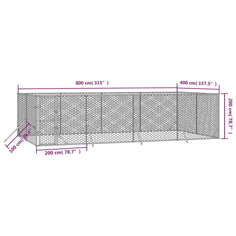 vidaXL Outdoor Dog Kennel Silver Multi-Size Galvanized Steel