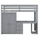 preview thumbnail 16 of 22, Twin Size Loft Bed with Integrated Wardrobe, Desk, and Storage Drawers, Space-Saving White Design