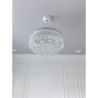 fandelier crystal retractable ceiling led fan modern blades