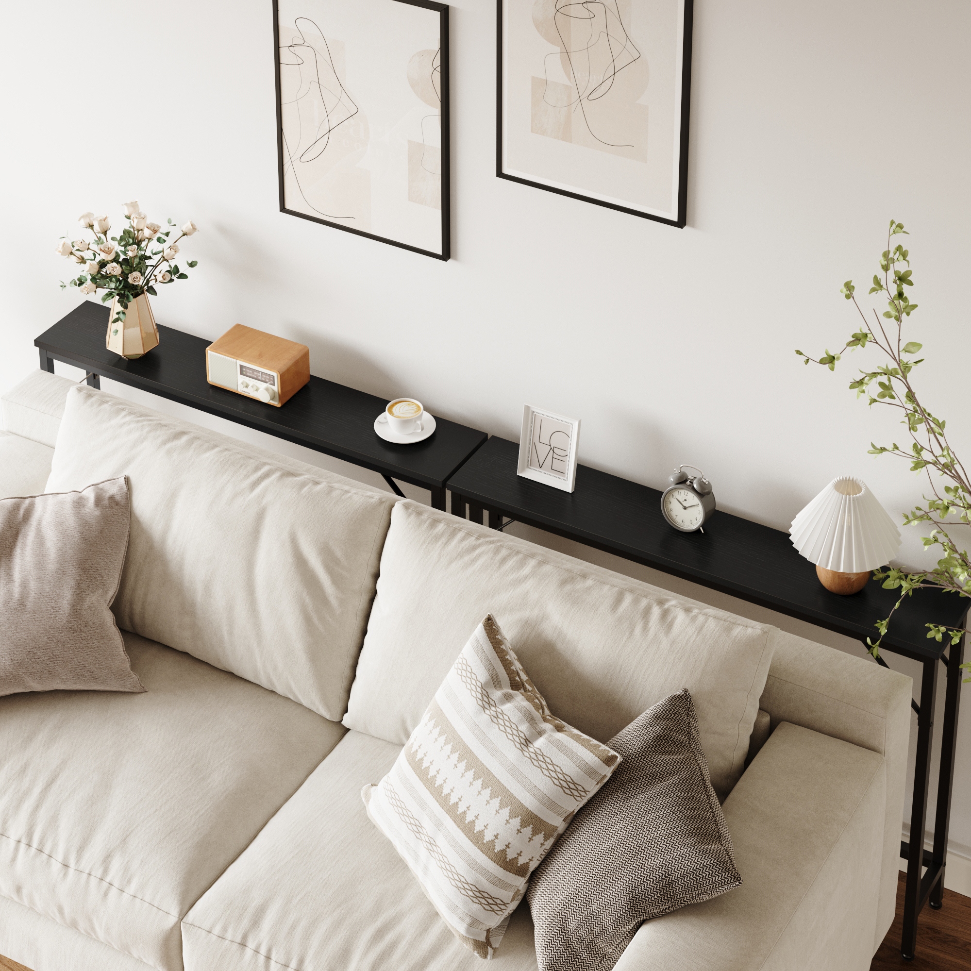 Narrow sofa sales console table