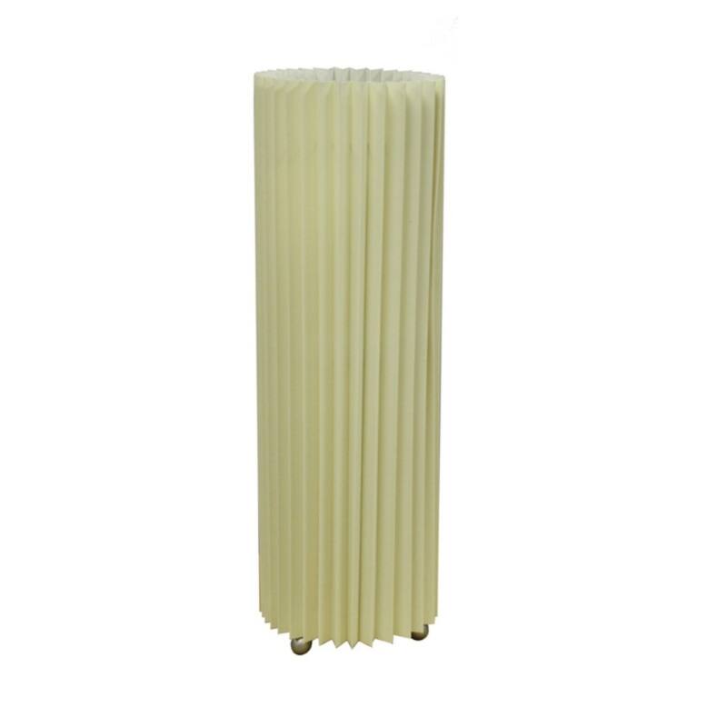 Off White Metal Small Bedside Lamp with Linen Fabric Drum Shade - 5.25” x 5.25” x 16.5” (D x W x H)