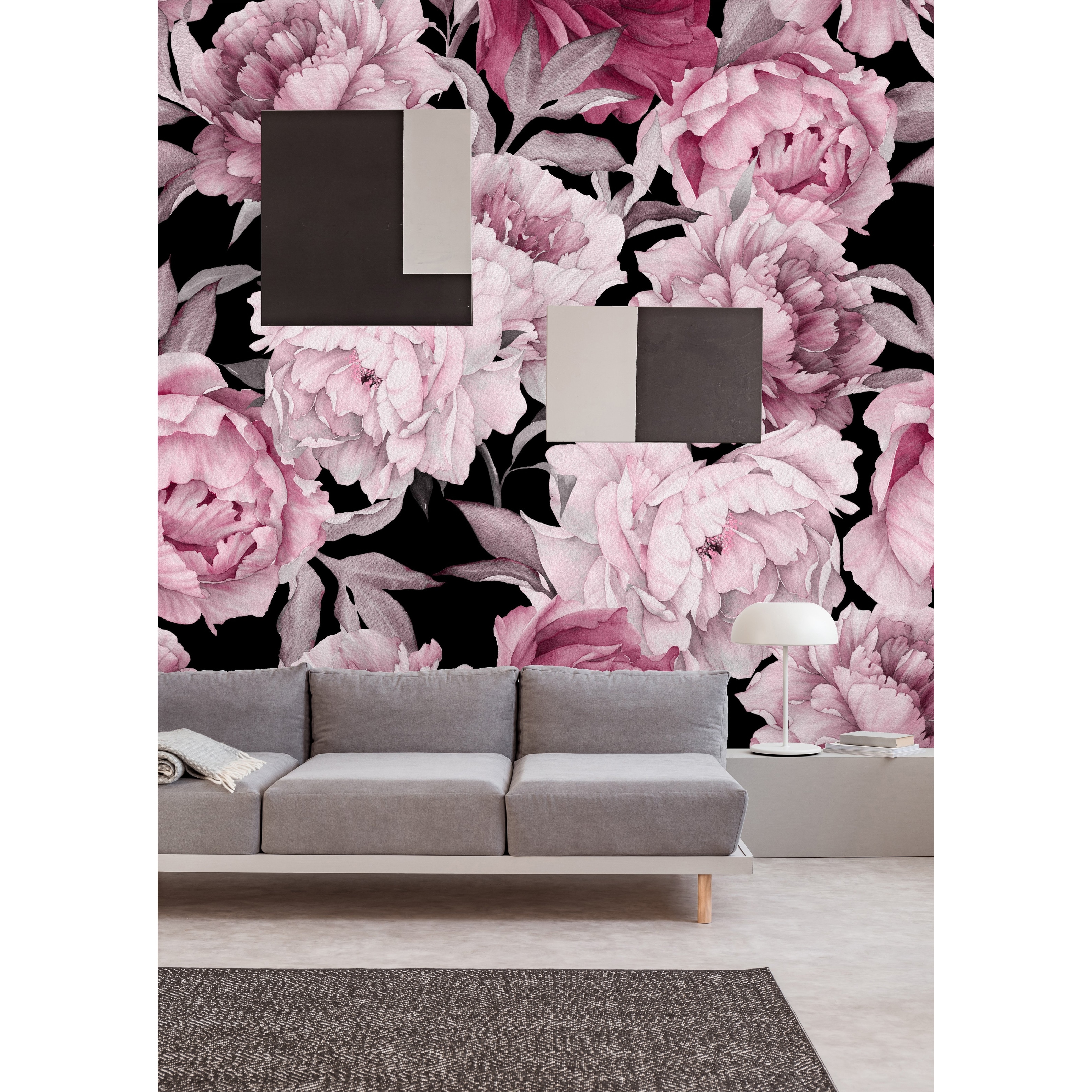 Pink Peony On Black Background Wallpaper Mural Overstock 32617139 100 W X 100 H Download pink wallpapers hd, beautiful and cool high quality background images collection for your device. pink peony on black background wallpaper mural