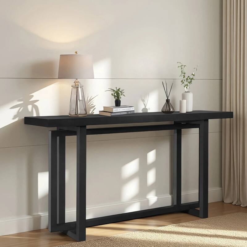 Narrow Console Table, 59" Long Entryway Table, Rectangular Couch Tables Behind Sofa, Accent Tables