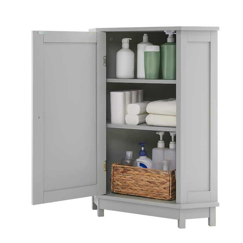Bathroom Cabinet Triangle Corner Storage Cabinet with Adjustable Shelf Modern Style MDF Board