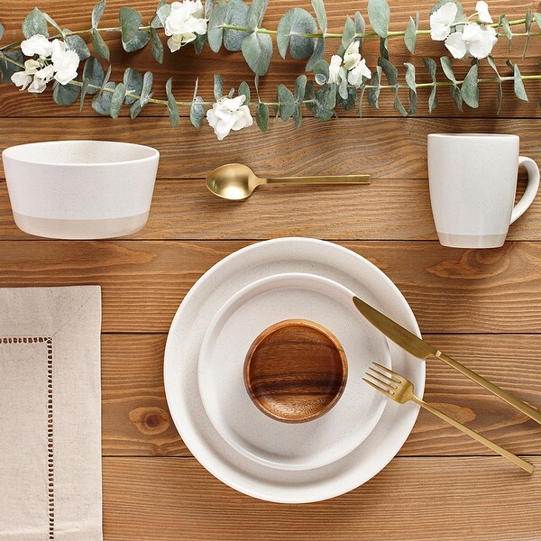 Dinnerset 16Pcs 2 Tone Cream 12 x 15 On Sale Bed Bath Beyond 24147659