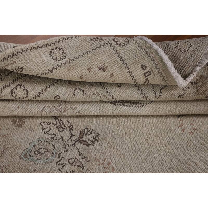 Distressed Tabriz Persian Vintage Rug Handmade Wool Carpet - 6'7"x 9'8"